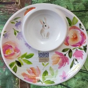 Nicole Miller Bunny Dipping Serving Tray Melamine